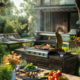 Built-In Gas Grill Station